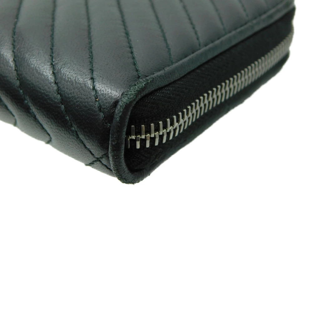 PRADA wallet long Saffiano leather zip around quilted triangle round zip black - Picture 7 of 10